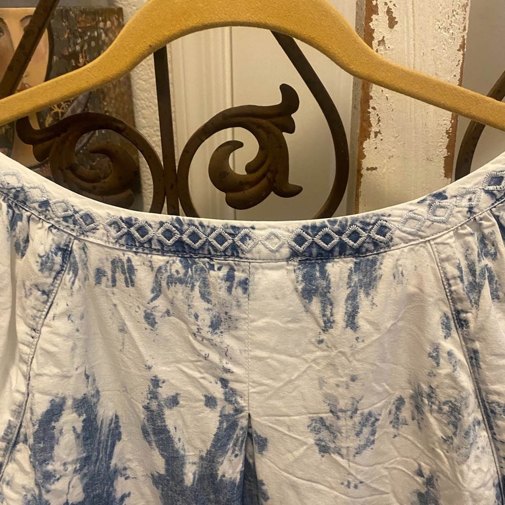 VINTAGE AMERICAN BLUES BOHO LONG SLEEVE TOP. - Picture 5 of 6